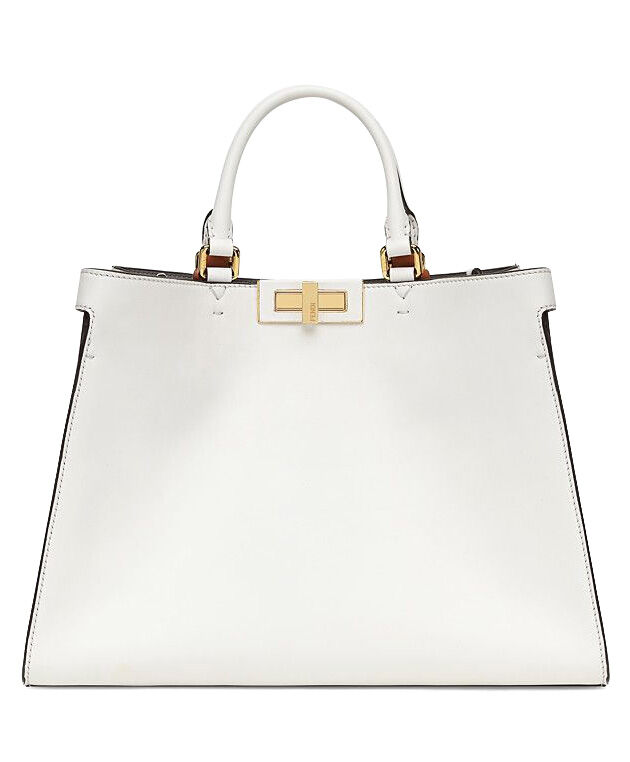 Fendi Peekaboo X Tote Leather Bag 8BH374 White